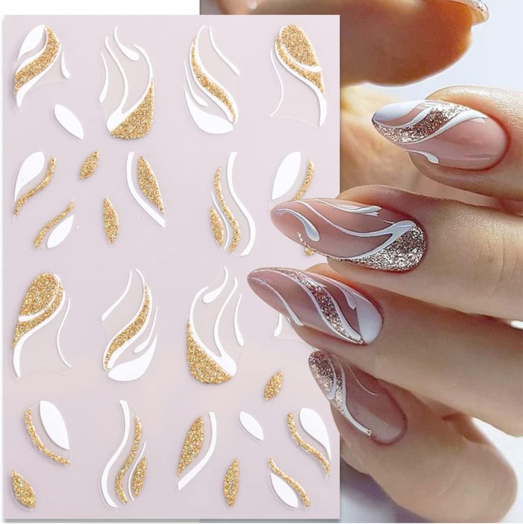 Glitter Stripes or Lines Nails
