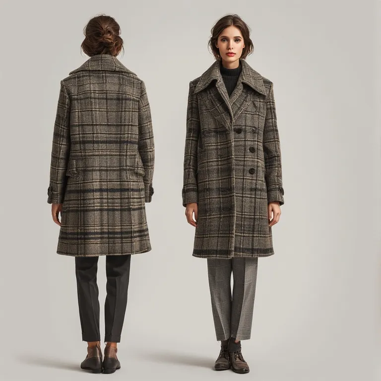 Plaid Coat with Trousers