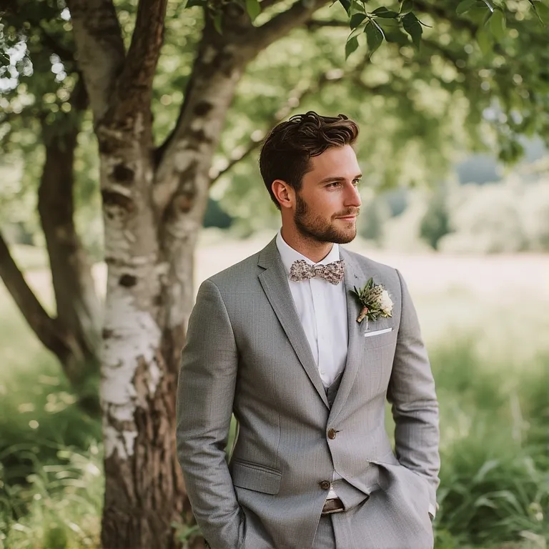 Light-Colored Suit for Summer Weddings